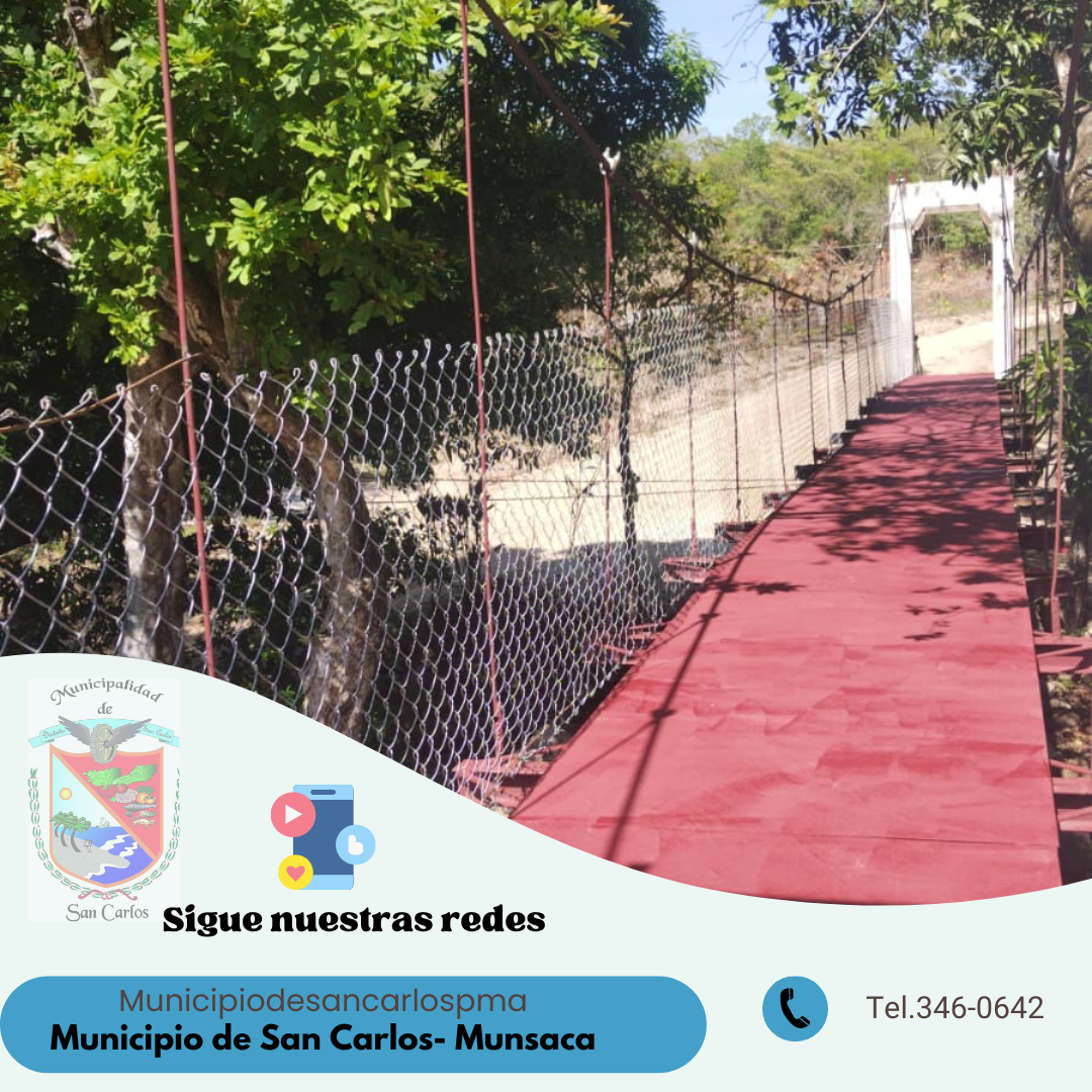 construcción de un puente colgante en el sector de Las Corrientes.